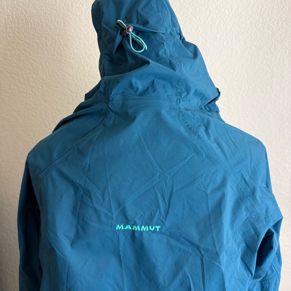 Mammut Drytech Premium Mountain Waterproof Jacket Medium Womens Blue Green New - Picture 11 of 12